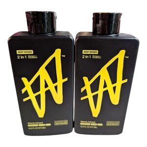 2X W by Jake Paul "DEEP WOODS" 2-1 Shampoo & Conditioner 18 FL OZ Set Of Two New